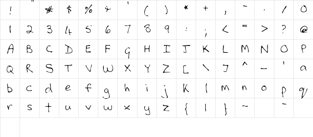 Michael Regular  glyph index