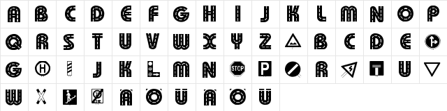 New Regular  glyph index