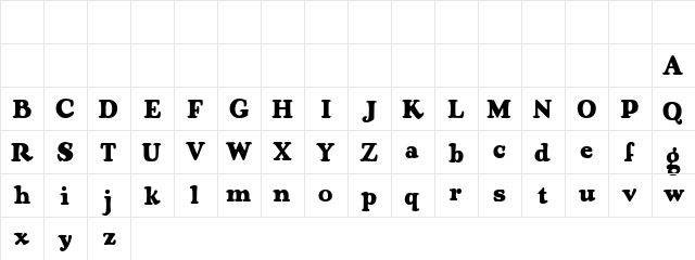 Bastion Demo Regular  glyph index