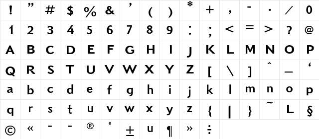 KudrashovSans Regular  glyph index