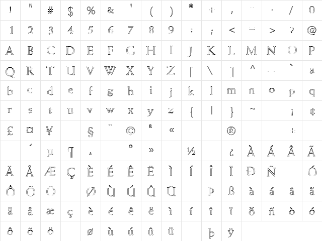 Thosir 9 Regular  glyph index