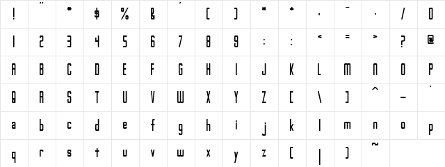 Pringle Regular  glyph index