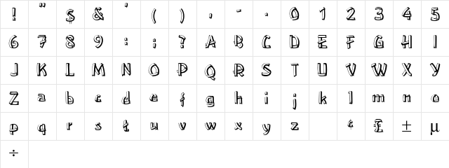 23 Regular  glyph index