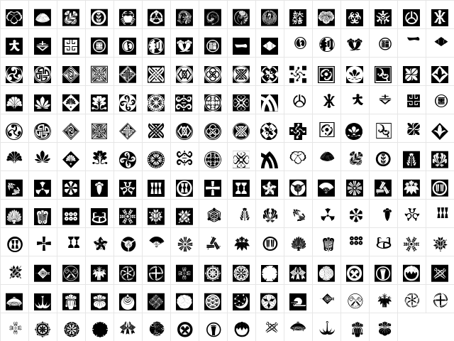 Orient Patterns Regular  glyph index
