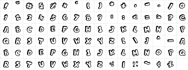 Alphabet Souplings Regular  glyph index