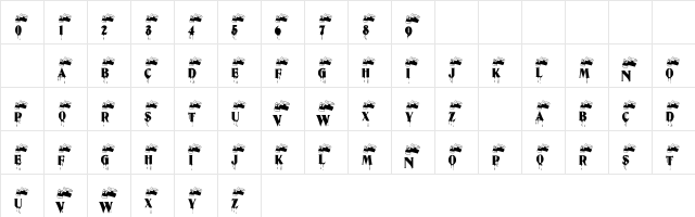 101! Leaky Faucet Regular  glyph index