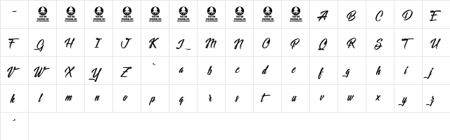 Lights of the Stardust Regular  glyph index