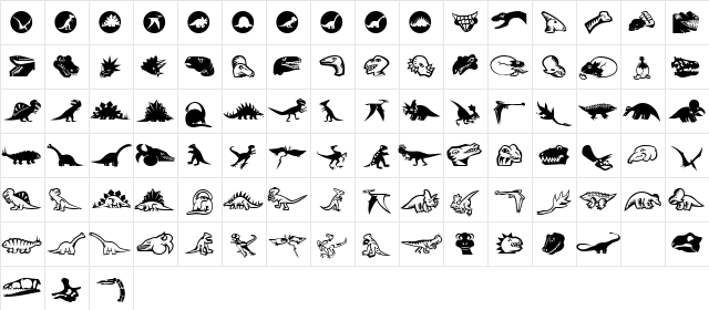 Mini Pics Lil Dinos  glyph index