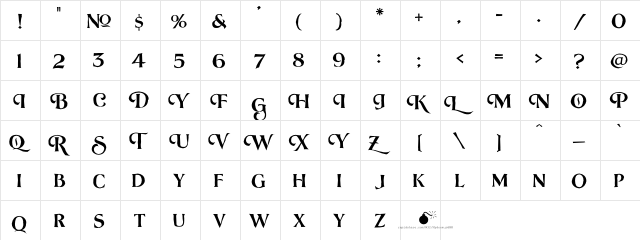 LHF Lakeside Regular 3 Regular  glyph index