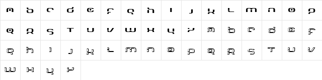 Pornomania Medium  glyph index