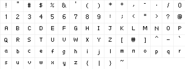 mywizz_ttobak Regular  glyph index