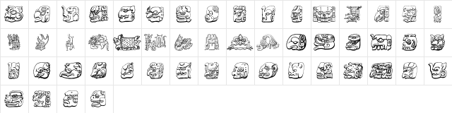 Ny Maya Regular  glyph index