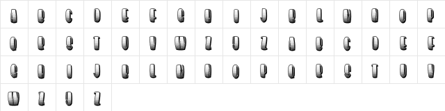 Organiser Regular  glyph index