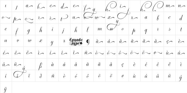 Ambassador Script Ends II Regular  glyph index