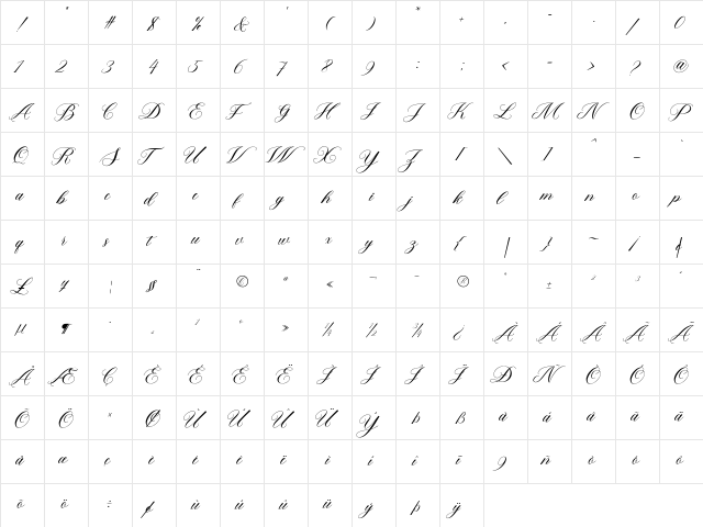 TheLantak Regular  glyph index