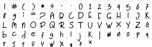 Bandung Bold  glyph index