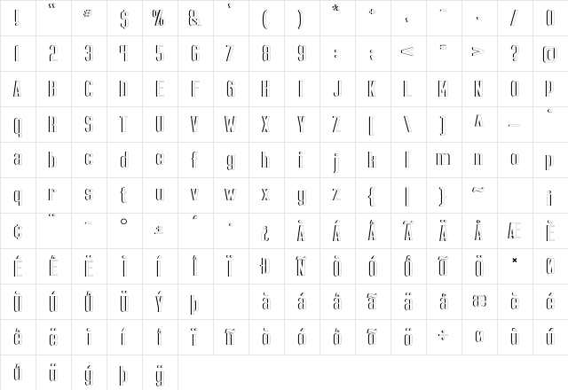 Capicola Sansish Open Regular  glyph index