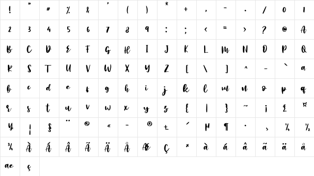 Improvement Regular  glyph index