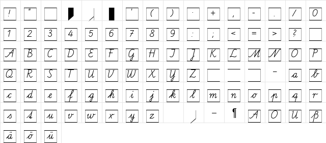 SP SAS Quadrat Normal  glyph index