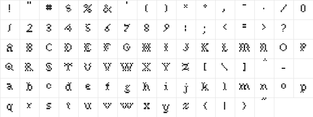 Somany Tiles Regular  glyph index