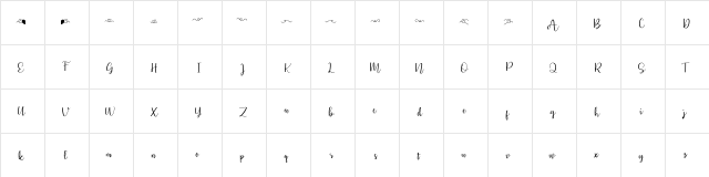 MiloBely Regular  glyph index