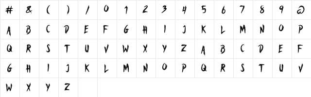 A Voice Liberty Regular  glyph index