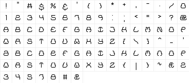 Upraise BRK Normal  glyph index