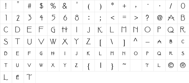 MummNeoClassic Regular  glyph index