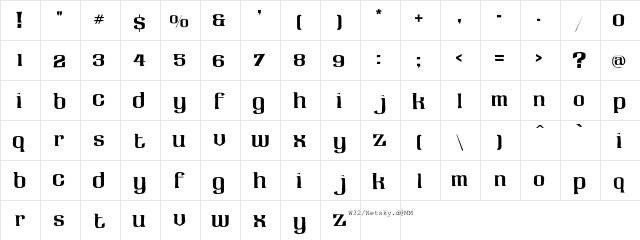 LHF Claretian Regular  glyph index