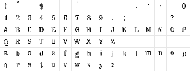 Nauert Regular  glyph index