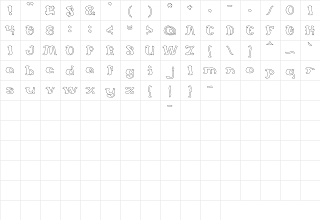 Everlasting Song-Hollow Regular  glyph index