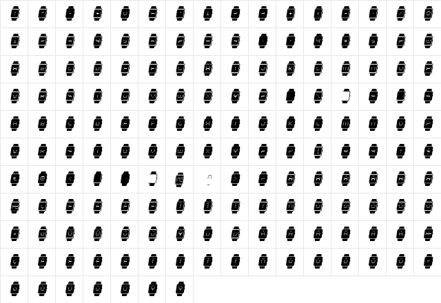 iChrono Italic Italic  glyph index
