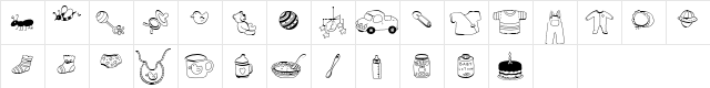 ABArtFonts BabyBoomTwo  glyph index