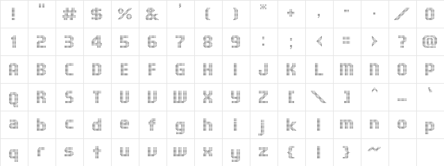 Fairfax Eight Square  glyph index
