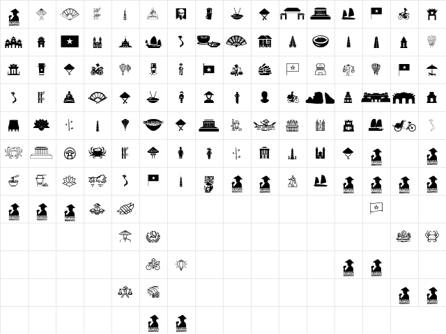 Vietnam Regular  glyph index