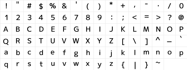 M+ 2p medium  glyph index