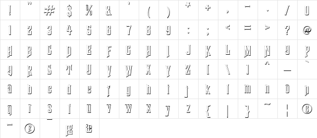Haunted Mouse Shadow Regular  glyph index