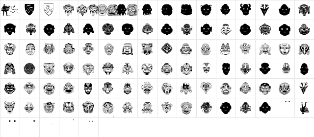 Maskenball04 Regular  glyph index