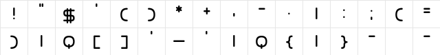 Joy Kim Regular  glyph index