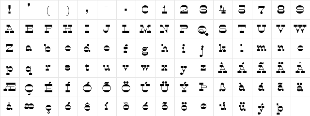 Arbor Regular  glyph index