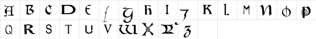Motley Regular  glyph index