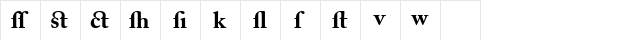 Caslon Alternate Black SSi Bold  glyph index