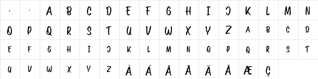 Streetwalker Caps (FREE PERSONA Regular  glyph index