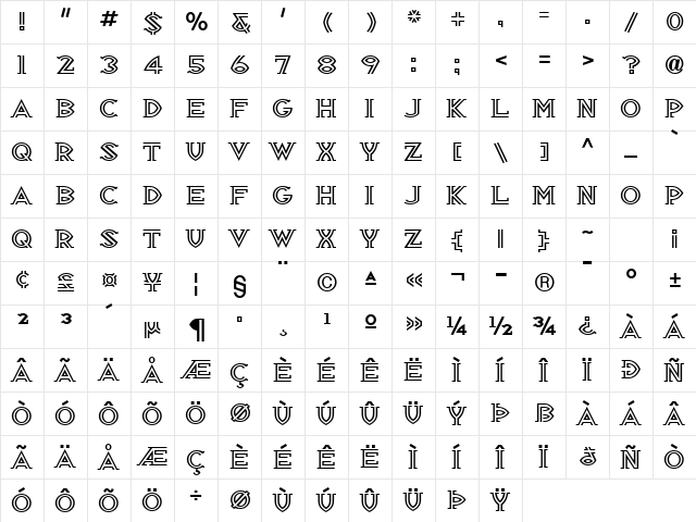 Republik Serif ICG 03 Alt  glyph index