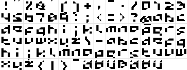Superload Medium  glyph index
