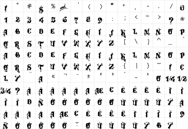 vtks alcalina Regular  glyph index