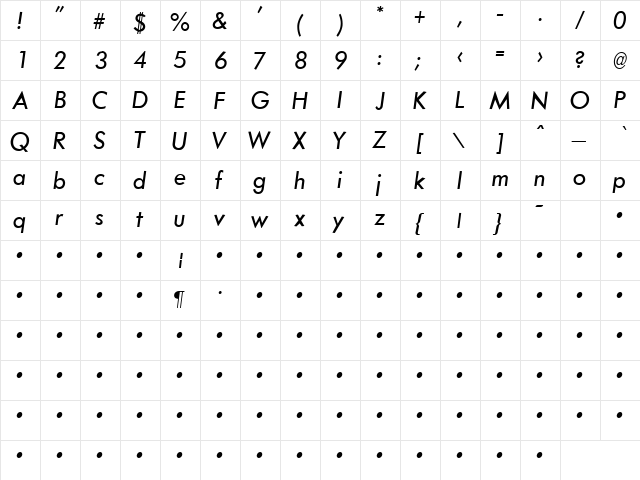 Loving 3 Italic  glyph index