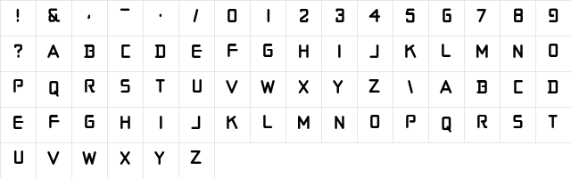 Moto Regular  glyph index
