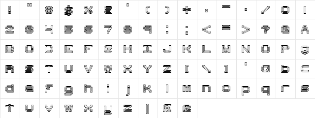 Heavy Bevel (BRK) Regular  glyph index