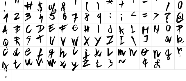 Aple Time Regular  glyph index